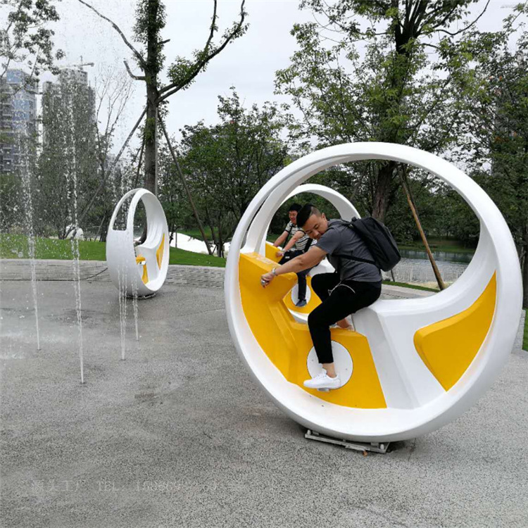 自行车互动喷泉